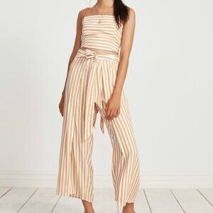 Faithfull the Brand Summer Pants & Fortelina Top, Vintage Pink Stripe, Size M